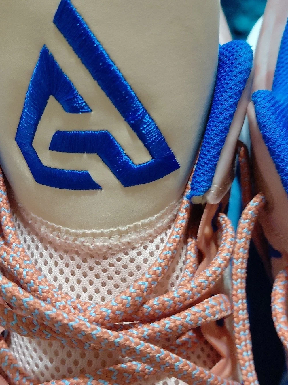 Peach & Blue Men's Performance Basketball Shoes